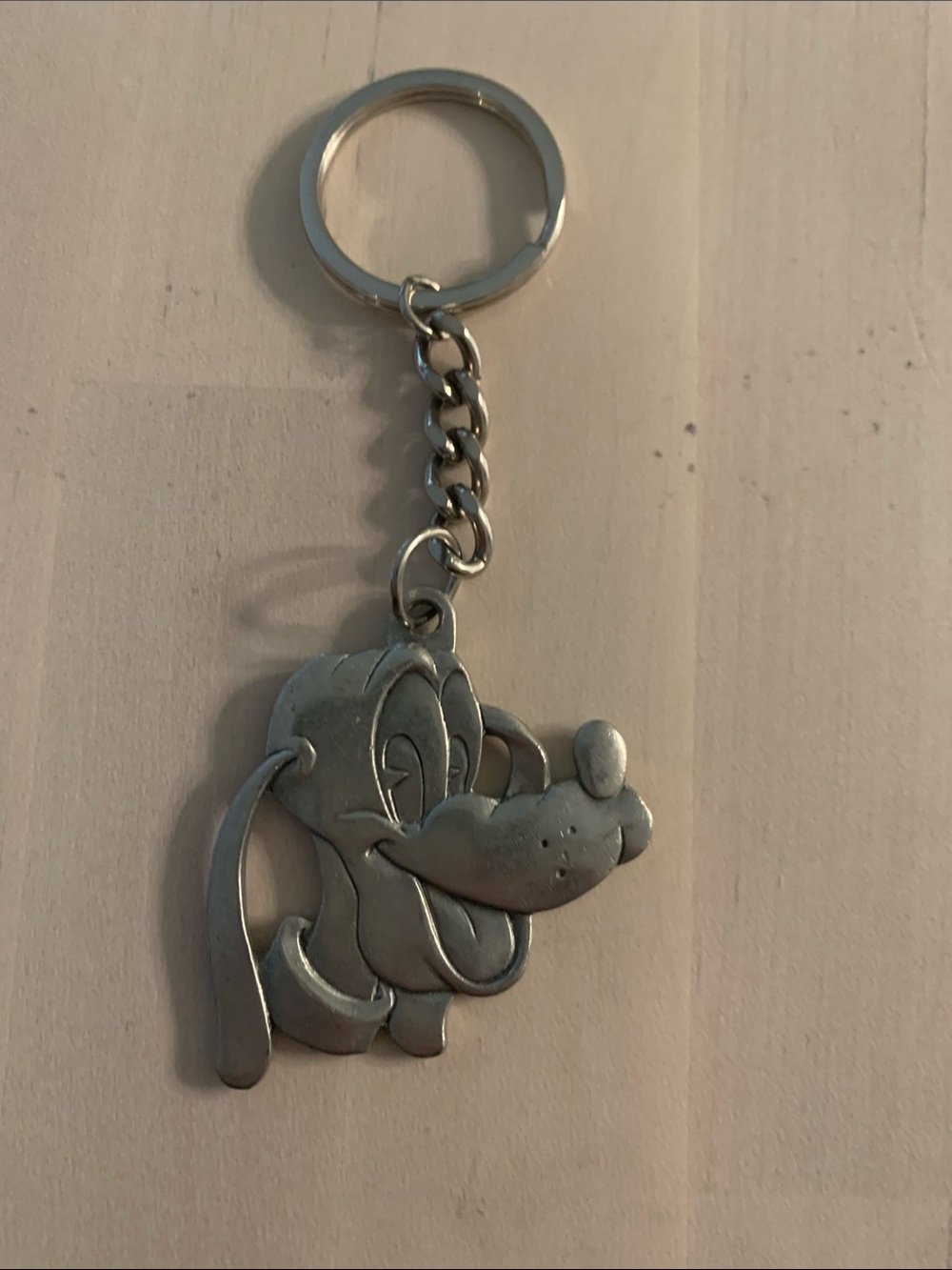 Pluto Dog Charm Keychain - Pewter